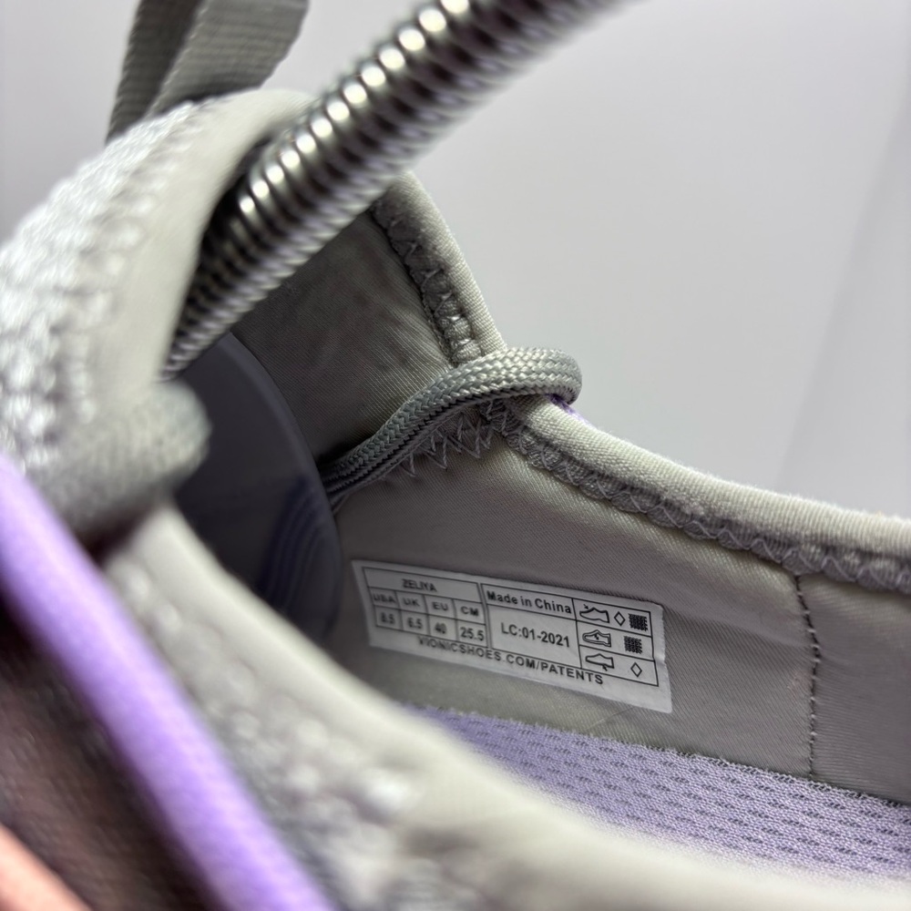 Vionic Gray Athletic Sneakers with Pink and Purple Accents - Picture 5 of 15
